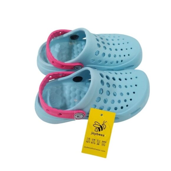 Joybees Kids Lightweight Aqua Clogs With Adjustable Pink Strap, size 10/11, NWT - Picture 6 of 6